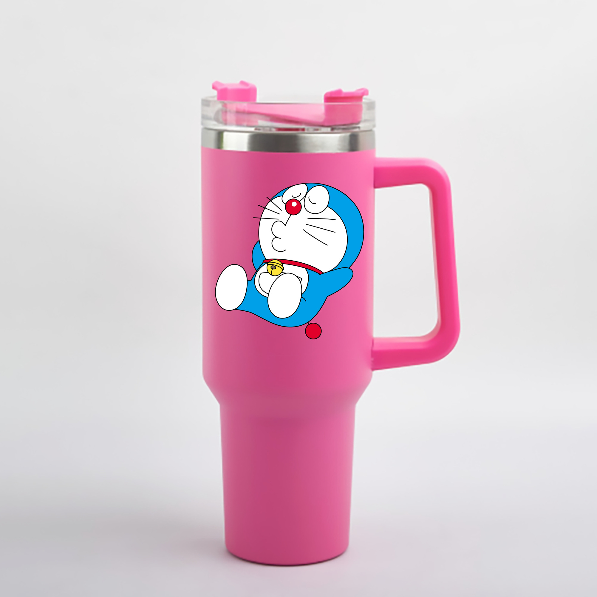 （画像用） ドラえもん Doraemon 1200mL車用タンブラー - クリスタルステッカー（プラスチックストロー付き）